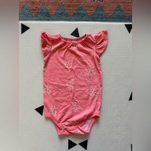 Okie Dokie|Baby girl/toddler Pink Starfish Patterned short sleeve onesie•••24M